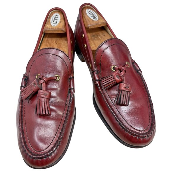 Vintage Cole Haan Red Leather Moc Toe Made in USA Loafers - Picture 7 of 11